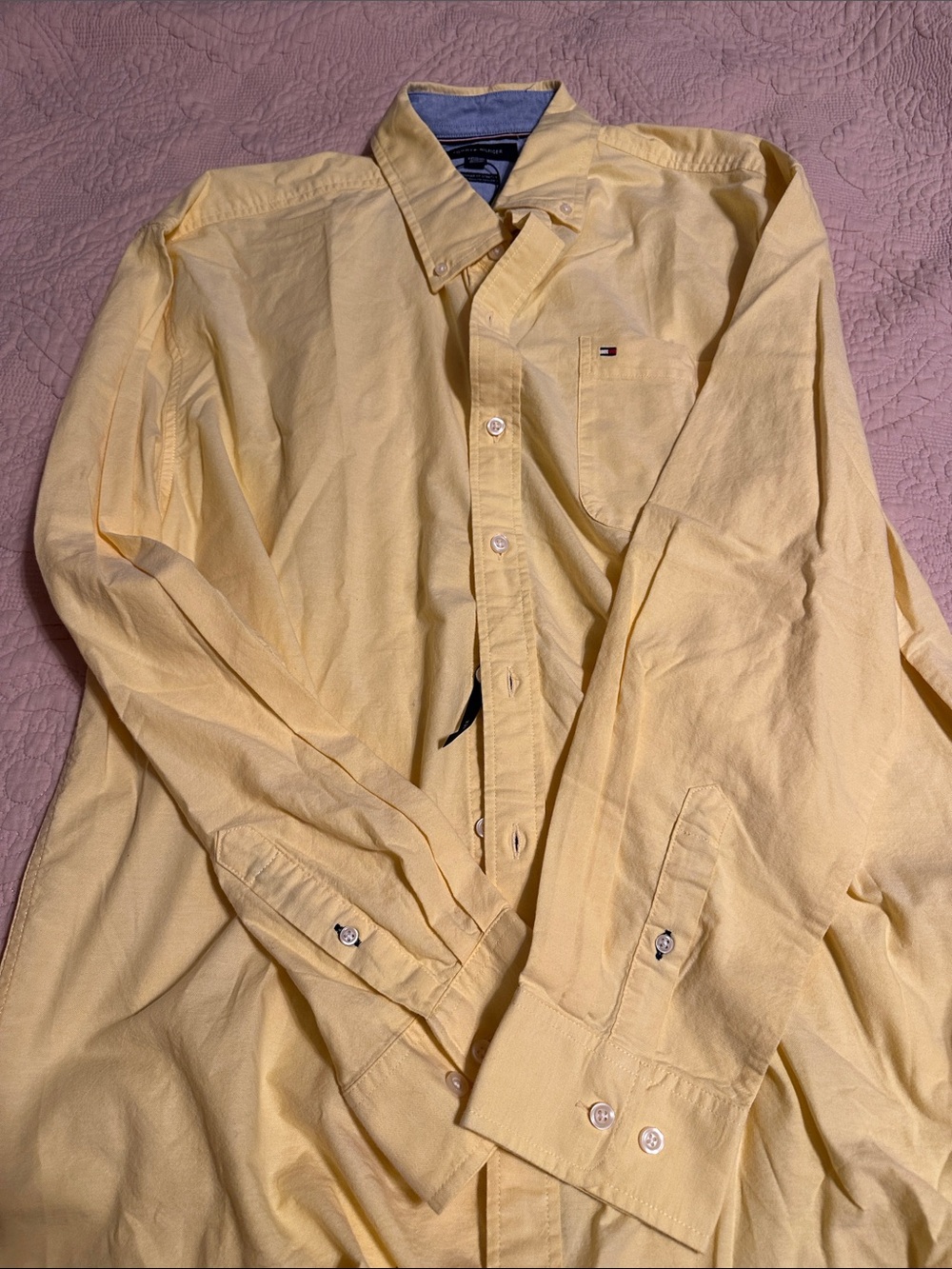 Tommy Hilfiger Yellow Long-Sleeve Button-Down Shirt